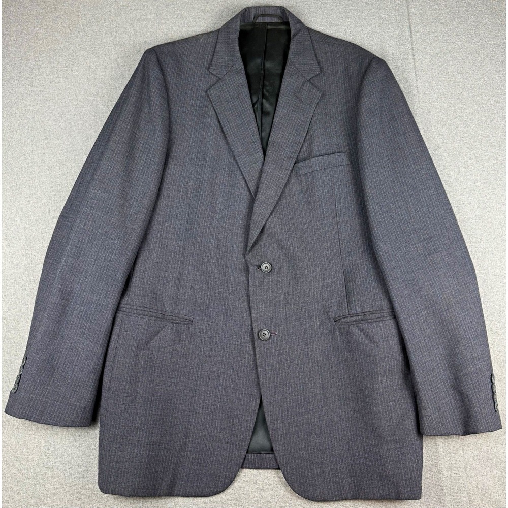 American Craftsmen Mens 44 Gray 2-Button Notch Lined Suit Jacket Blazer
